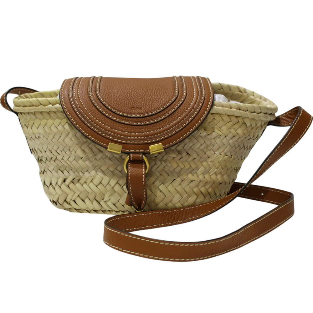 Chloe Marcie Shoulder Bag Basket Beige Brown Crossbody Summer